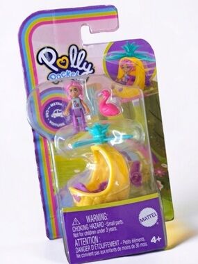 Polly Pocket Pineapple Micro Pineapple Helicopter with Mini Doll Playset